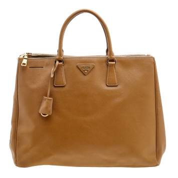 Pre Owned Prada Tan Saffiano Lux Leather Executive Galleria Tote