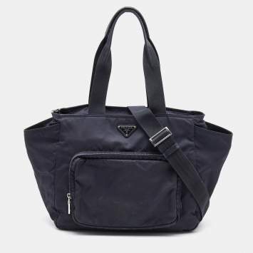 Pre Owned Prada Navy Blue Nylon Tessuto Diaper Bag