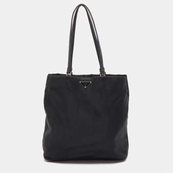 Pre Owned Prada Black Tessuto Tote Bag
