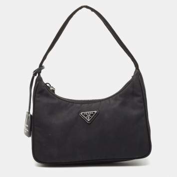 Pre Owned Prada Black Nylon Mini Re-Edition 2000 Shoulder Bag