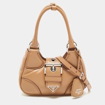 Pre Owned Prada Brown Moon Padded Leather Re-edition 2002 Bag 