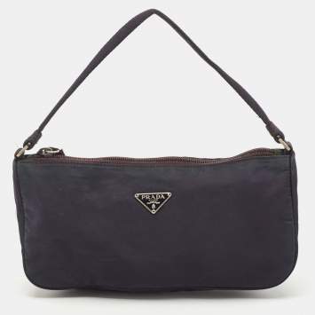 Pre Owned Prada Dark Blue Nylon Pochette
