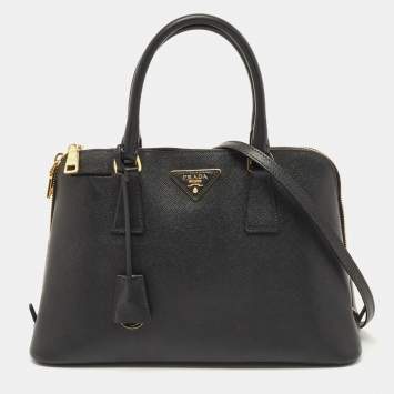Pre Owned Prada Black Saffiano Leather Promenade Satchel