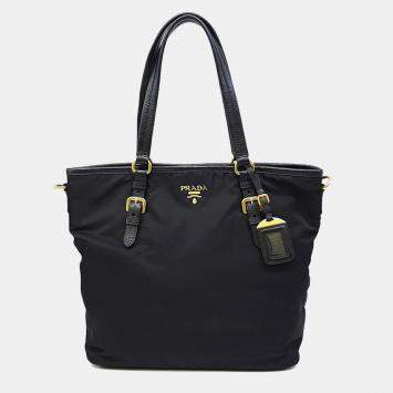 Pre Owned Prada Black fabric tote and shoulder bag