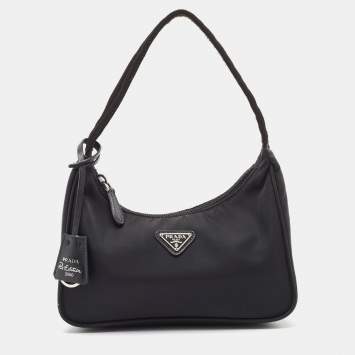 Pre Owned Prada Black Nylon Mini Re-Edition 2000 Shoulder Bag