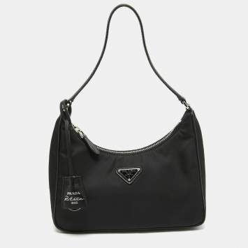 Pre Owned Prada Black Nylon Mini Re-Edition 2005 Shoulder Bag