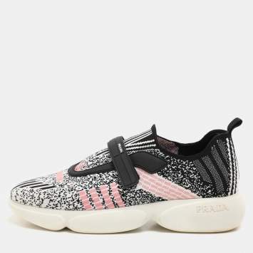 Pre Owned Prada Multicolor Knit Fabric Low Top Sneakers Size 41