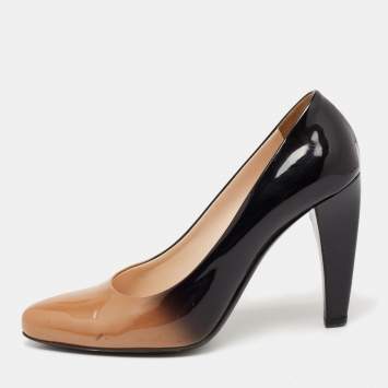 Pre Owned Prada Two-Tone Ombre Patent Leather Pumps Size 37