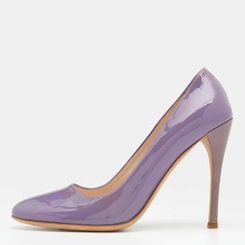Pre Owned Prada Lilac Patent Leather Pumps Size 38