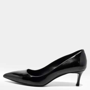 Pre Owned Prada Black Patent Leather Pointed Toe Pumps Size  36