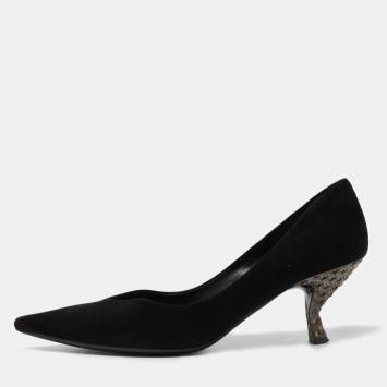 Pre Owned Prada Black Suede Pointed Toe Pumps Size 41