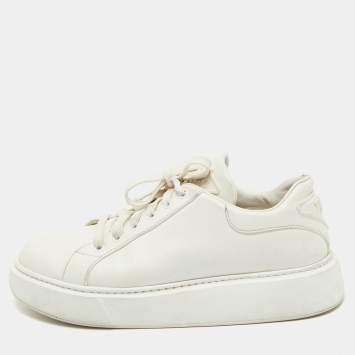 Pre Owned Prada White Leather Low Top Sneakers Size 39