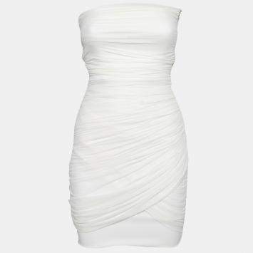 Pre Owned Preen by Thornton Bregazzi Collection Off White Ruched Strapless Dream Dress XS