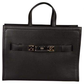Pre Owned Proenza Schouler Black Leather Large PSII Wide Tote