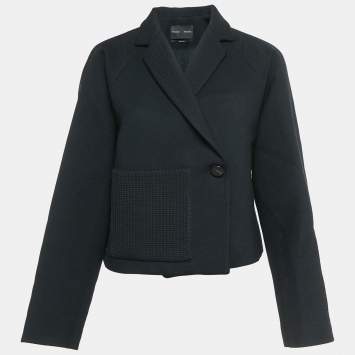 Pre Owned Proenza Schouler Black Wool Double Breasted Crop Jacket S