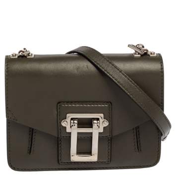 Pre Owned Proenza Schouler Green Leather Hava Chain Crossbody Bag
