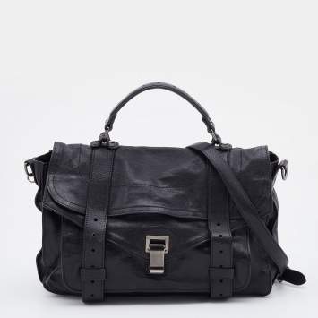 Pre Owned Proenza Schouler Black Leather PS1 Satchel