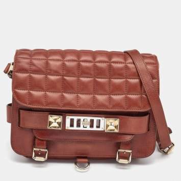 Pre Owned Proenza Schouler Brown Quilted Leather BG 111th Anniversary PS11 Shoulder Bag