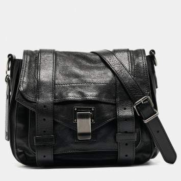 Pre Owned Proenza Schouler Black Leather Mini PS1 Crossbody Bag