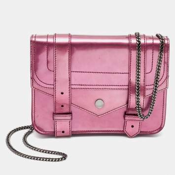 Pre Owned Proenza Schouler Purple Patent Leather Mini PS1 Crossbody Bag