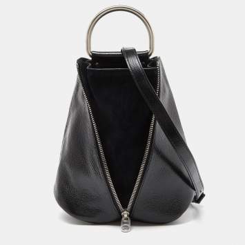 Pre Owned Proenza Schouler Black Vertical Zip Convertible Top Handle Bag