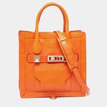 Pre Owned Proenza Schouler Orange Leather PS11 Tote