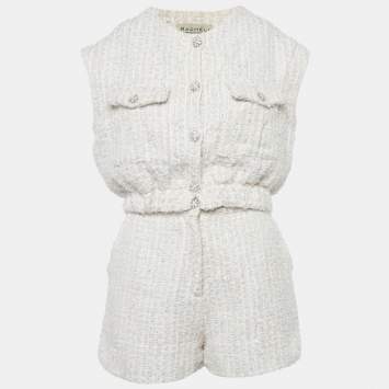 Pre Owned Racheli Pink Tweed Jacket and Shorts Set S/M