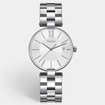 Pre Owned Rado Silver Stainless Steel Coupole R22852013 Unisex Wristwatch 36 mm