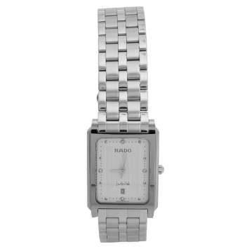 Pre Owned Rado Silver White Stainless Steel Tungsten Carbide Diastar 129.0563.3 Women's Wristwatch 25.50 mm