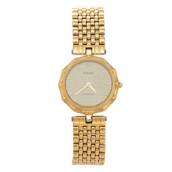 Pre Owned Rado Vintage Champagne Gold Tone Stainless Steel Florence 133.3662.2 Women's Wristwatch 30 mm
