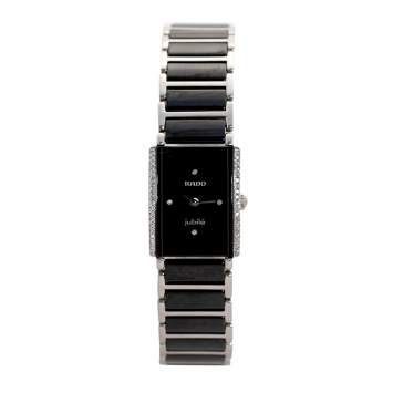 Pre Owned Rado Black Ceramic Stainless Steel Integral 15304303 Women's Wristwatch 18 mm