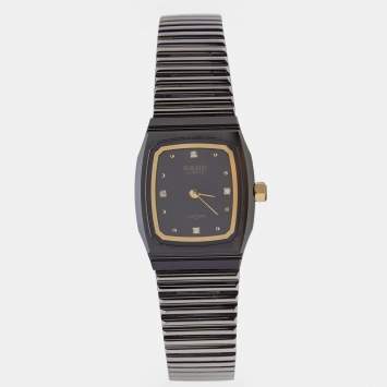 Pre Owned Rado Black DiaStar Tungston Stainless Steel 133.9540.3 Women's Wristwatch 20MM