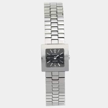 Pre Owned Rado Black Stainless Steel Carbon Carbide Diastar R18682153 Women's Wristwatch 20 mm