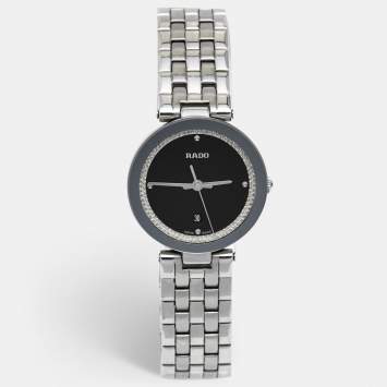 Pre Owned Rado Black Stainless Steel Florence R48874153 Women's Wristwatch 28 mm