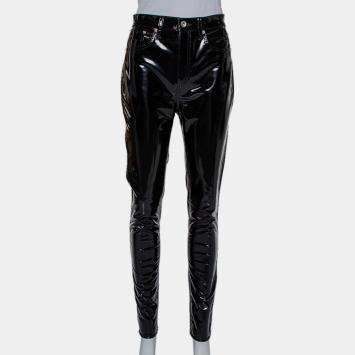 Pre Owned Rag & Bone Black Synthetic High Rise Pants M