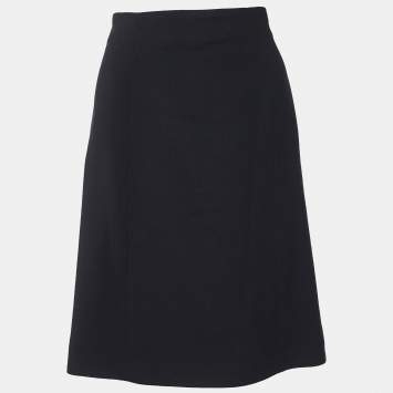 Pre Owned Ralph Lauren Collection Black Wool A-Line Skirt L