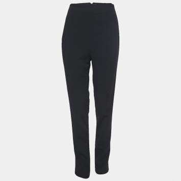 Pre Owned Ralph Lauren Collection Black Wool Side Stripe Detail Trousers M