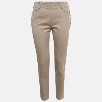 Pre Owned Ralph Lauren Beige Stretch Knit Patton Jodphur Pants S