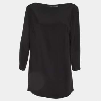 Pre Owned Ralph Lauren Black Cady Linette Tunic Top L