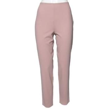 Pre Owned Ralph Lauren Pink Wool High Waist Annie Pants M