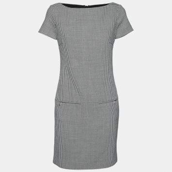 Pre Owned Ralph Lauren Monochrome Houndstooth Ailya Dress M