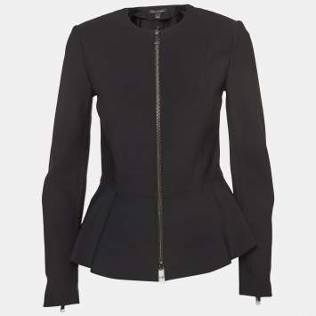Pre Owned Ralph Lauren Black Synthetic Zip Front Jacket S