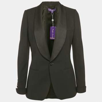 Pre Owned Ralph Lauren Purple Label Black Wool Single Breasted Tuxedo Jacket M