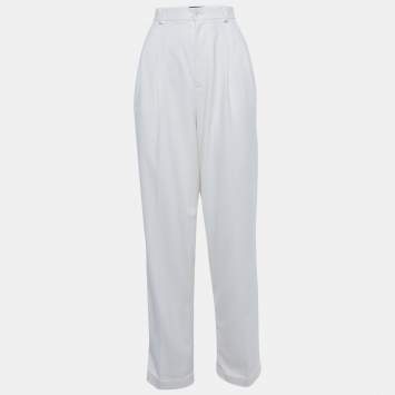 مملوكة مسبقًا Ralph Lauren Purple Label White Silk Tailored Formal Trousers S  