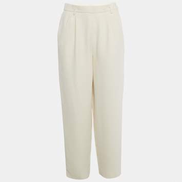 Pre Owned بنطلون رالف لورين بنفسجي حرير بيج فورمال مقاس صغير - سمول