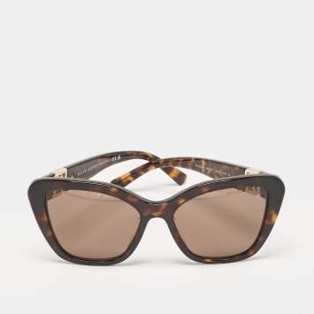 Pre Owned Ralph Lauren Tortoise Brown RL8216U Logo Cat Eye Sunglasses