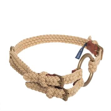 Pre Owned Ralph Lauren Beige Braided Rope Ring Waist Belt 