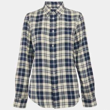 Pre Owned Ralph Lauren Blue Tartan Checks Cotton Classic Fit Shirt L