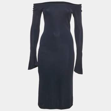 Pre Owned Ralph Lauren Navy Blue Jersey Bodycon Dress S