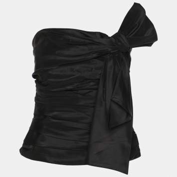 Pre Owned Ralph Lauren Black Silk Top S